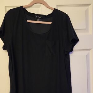 One Step Ahead Women's Black Short Sleeve Tee Tunic